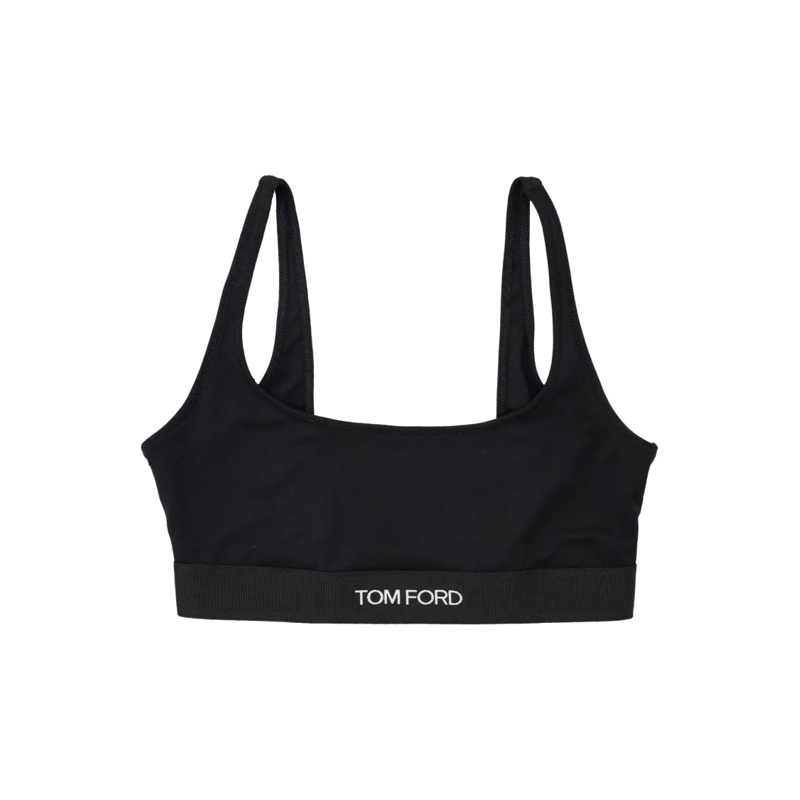Tom Ford  Signature Modal Bralette With Jacquard Logo Black