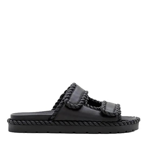 Bottega Veneta Jack Flat Nappa Sandal Black Sandale