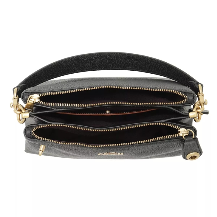 Black double zip shop cross body bag