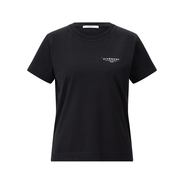 Tシャツ・カットソー Givenchy Black Cotton T-Shirt With Contrasting Logo Prints Givenchy Black Cotton T-Shirt With Contrasting Logo Prints