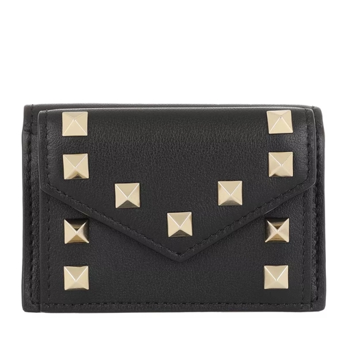 Valentino Garavani Wallet Leather Black Portemonnaie mit Überschlag