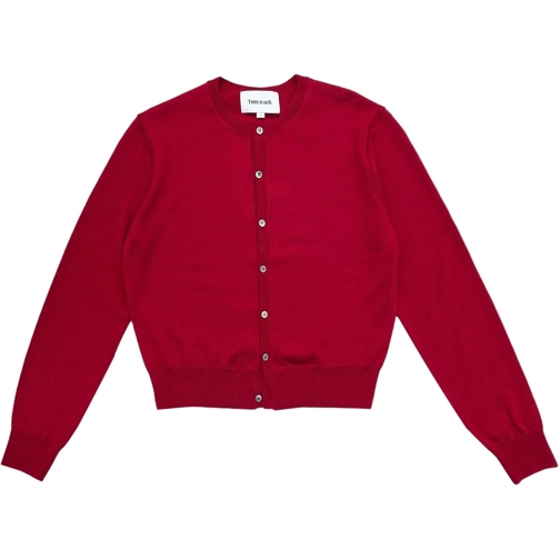 Tony Wack Sweatshirts Cardigan Crewneck Super Fine Wool Rosso rot