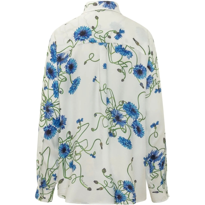 Stella McCartney Chemisier Camicia a Fiori con Tasca sul Petto weiß(Image 2)