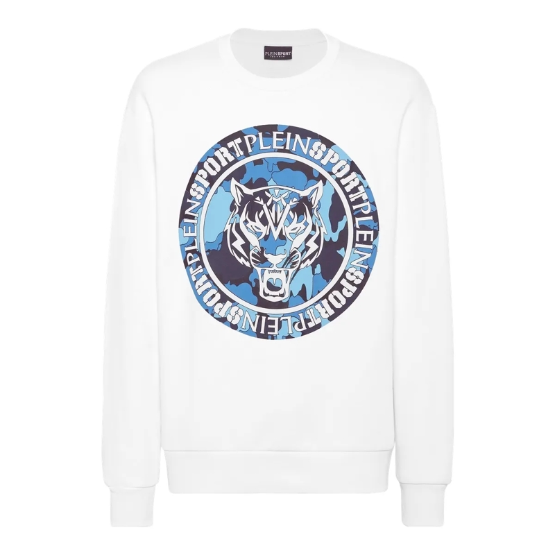 Plein Sport Top Sweatshirt Carbon Tiger weiss