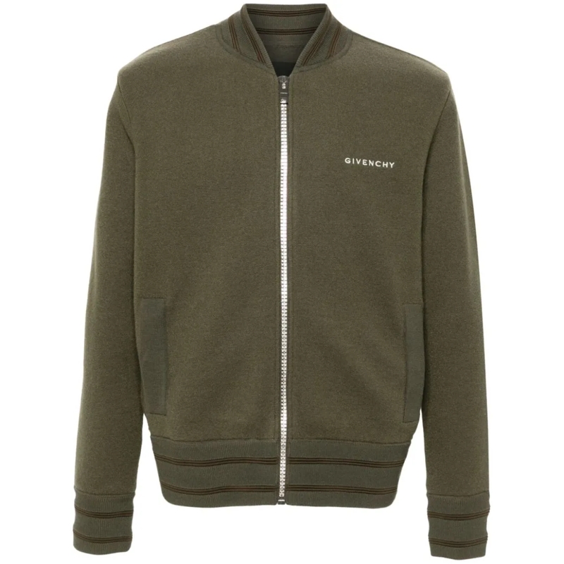 Givenchy Bomberjacke Ivy Green Wool Fleece Jacket Grey