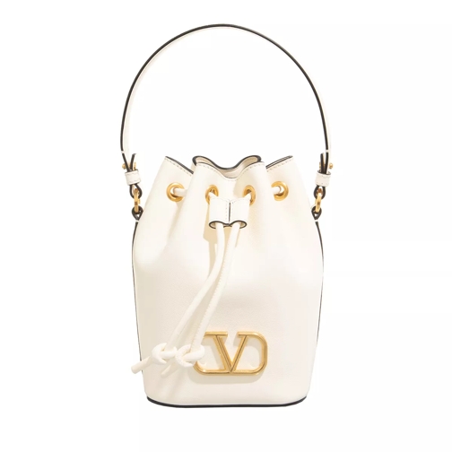 Valentino Garavani V-Logo Signature Mini Bucket White Buideltas