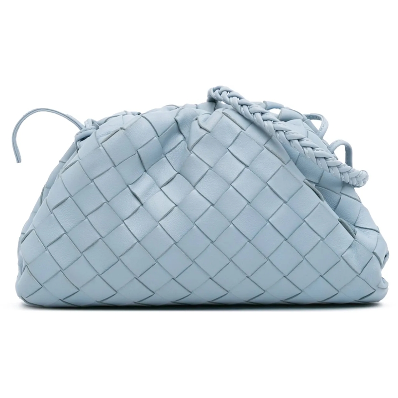 Bottega Veneta Sac à bandoulière Nappa Intrecciato The Mini Pouch Crossbody blau