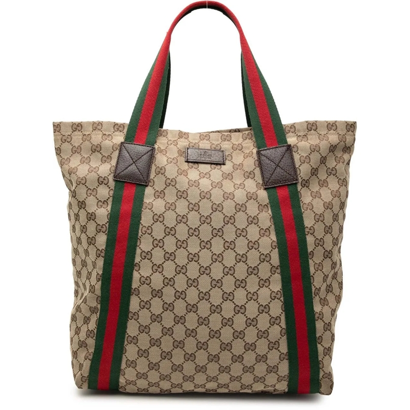 Gucci Shopper GG Canvas Web Tote braun