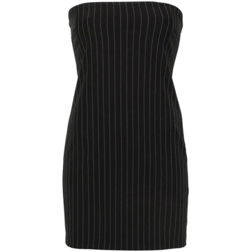 Patrizia Pepe Pinstripe Mini Dress Black Mini Kleider