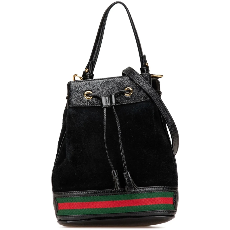 Gucci Sac à bandoulière Small Suede Ophidia Bucket schwarz