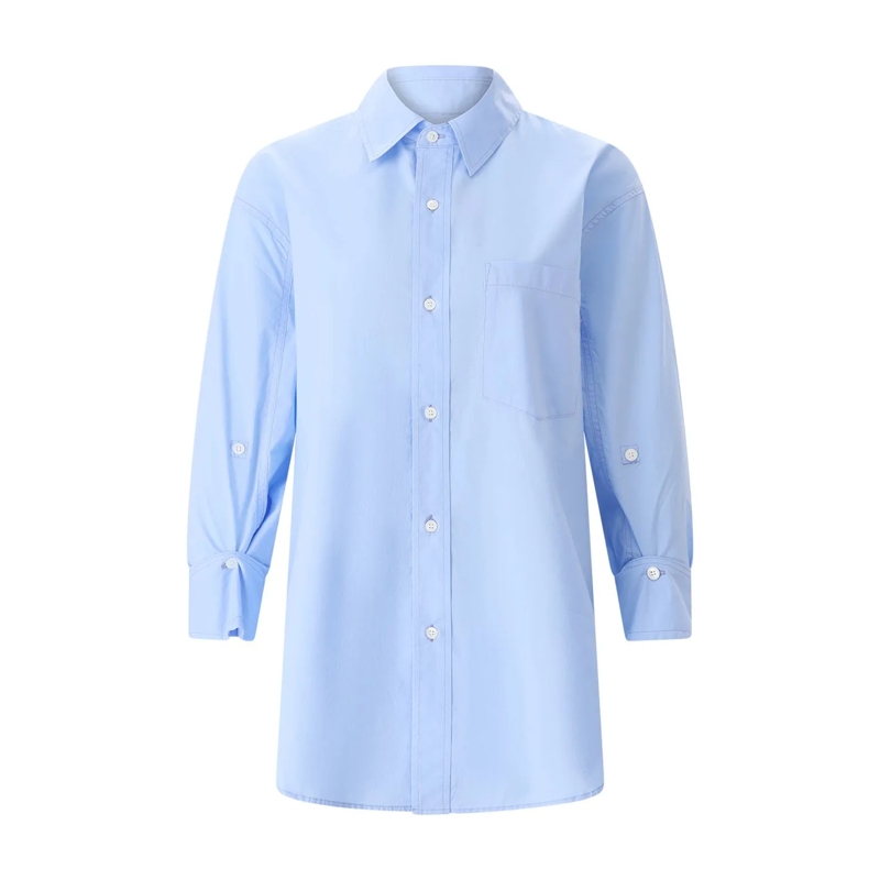 Citizens Of Humanity Bluse Hemdbluse aus Baumwolle blau