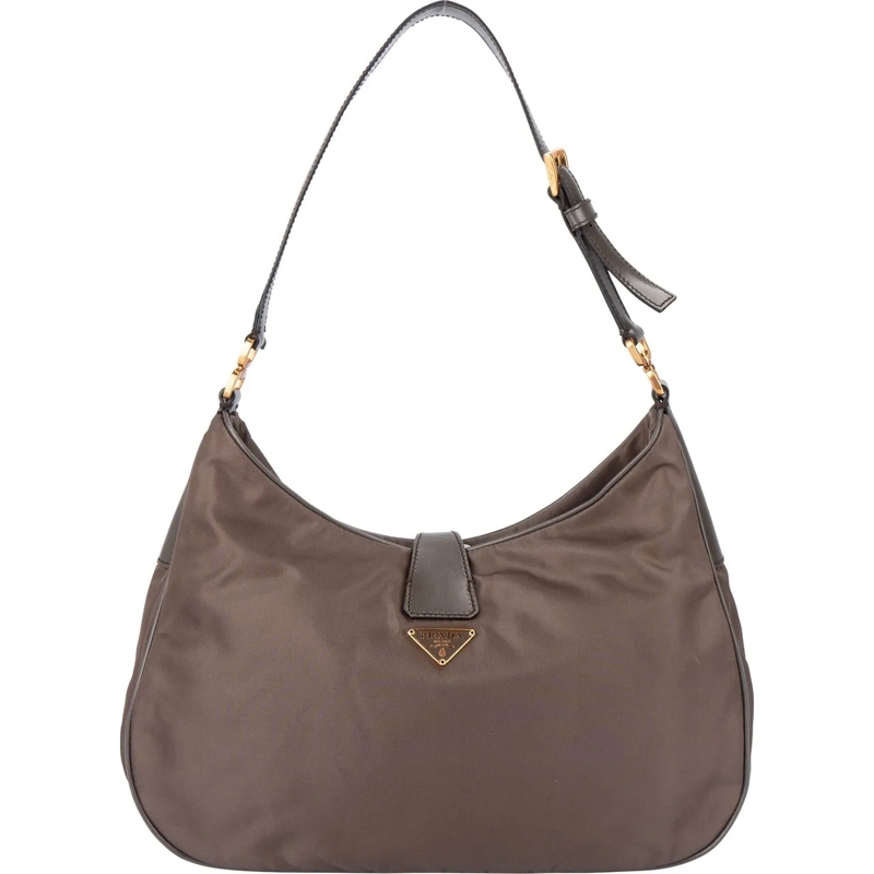 Prada Schultertasche Prada Grey Nylon Triangle Turnlock Shoulder Bag mehrfarbig