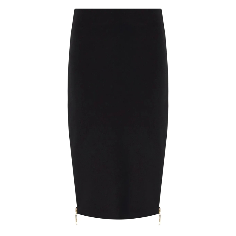 Elisabetta Franchi Minirock ELISABETTA FRANCHI SCHWARZER ROCK MIT REISSVERSCHL schwarz