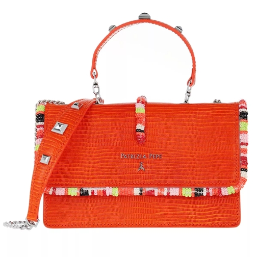 Patrizia Pepe Mini Bag Piping Con Ricamo Shoulder Bag Sunset Orange Crossbody Bag