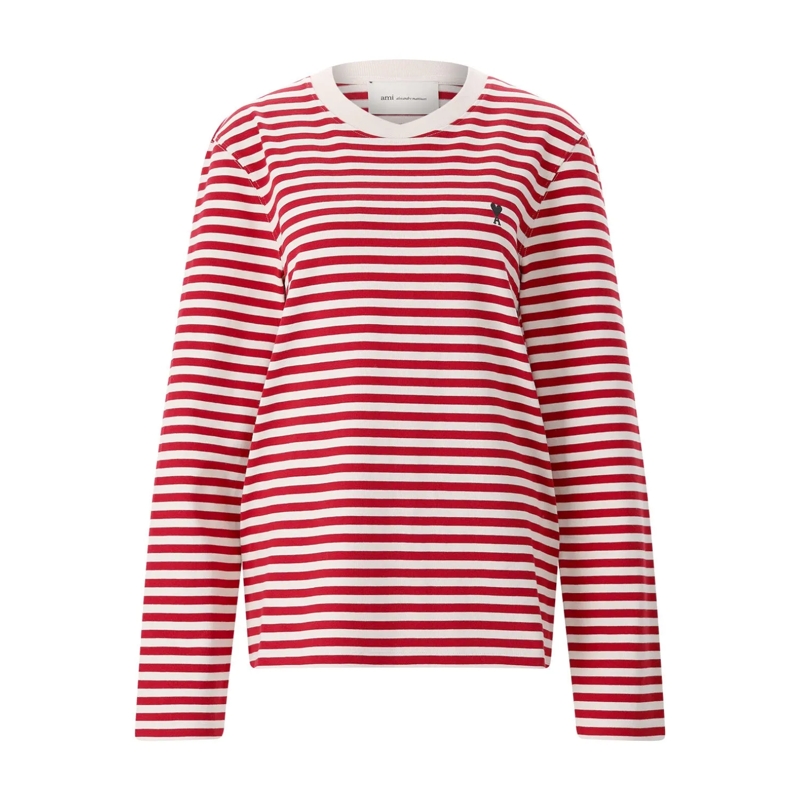 AMI Paris T-Shirt Sweatshirt aus Baumwolle rot