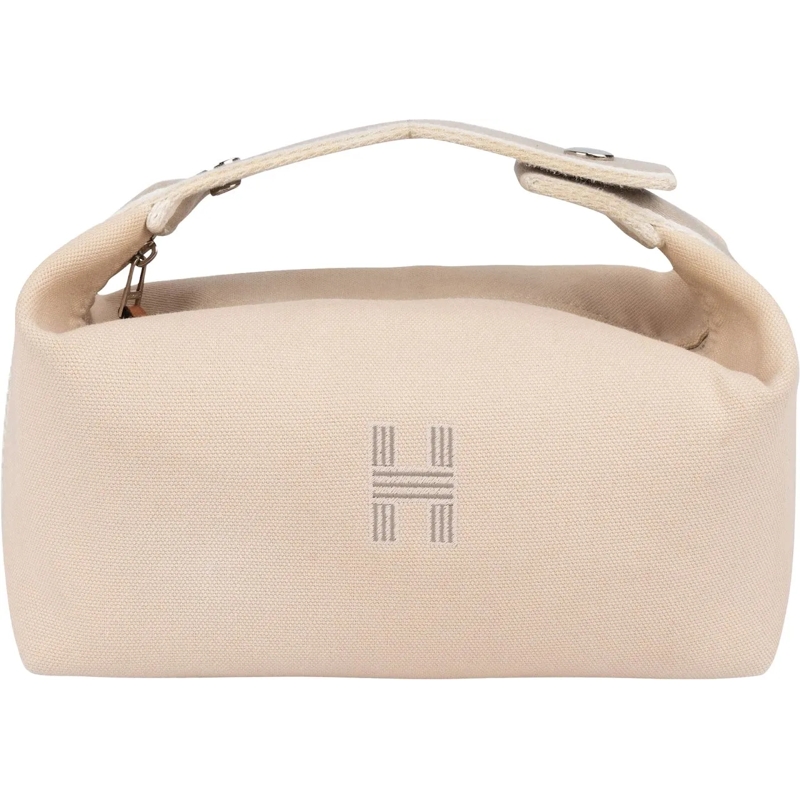 Hermès Tote Hermes Toile Cotton Bride-a-Brac Toiletry Bag beige