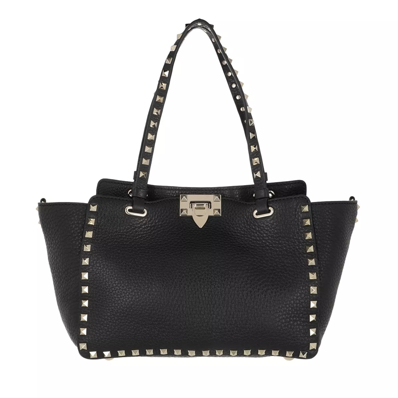 Valentino Garavani Fourre-tout Rockstud Small Tote Calfskin Black