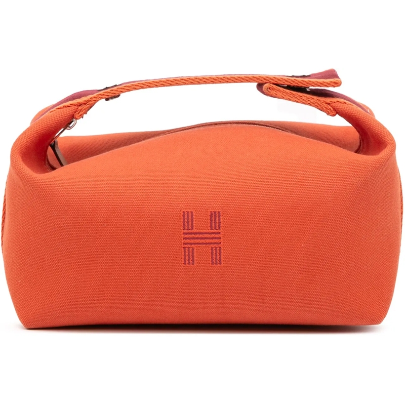 Hermès Nécessaire Small Canvas Bride A Brac Case orange