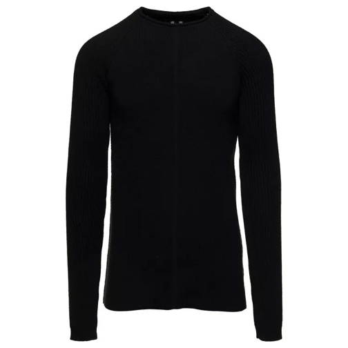 Rick Owens Black Long Sleeve Top With Crewneck In Cashmere An Black 