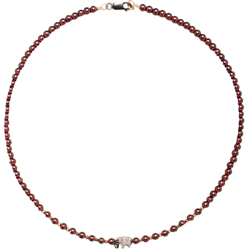 CATHERINE MICHIELS Collier moyen Ras du cou grenats et Elephant diamants Ganesha FW rot