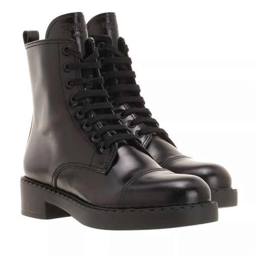 Prada Laced Boots Leather Black Stiefelette