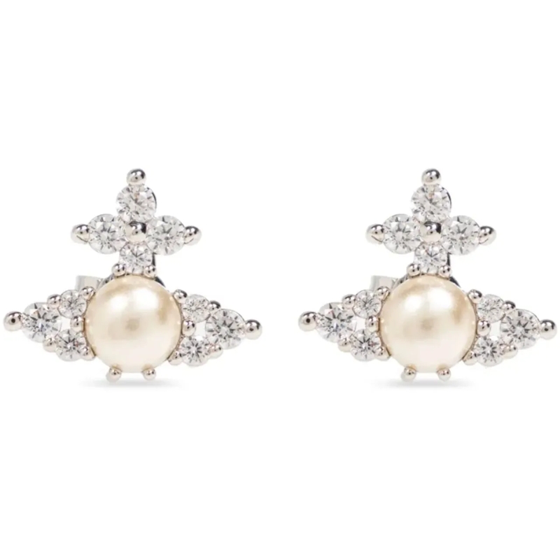 Vivienne Westwood Créoles Vivienne Westwood Feodora Earrings Platinum White  weiß
