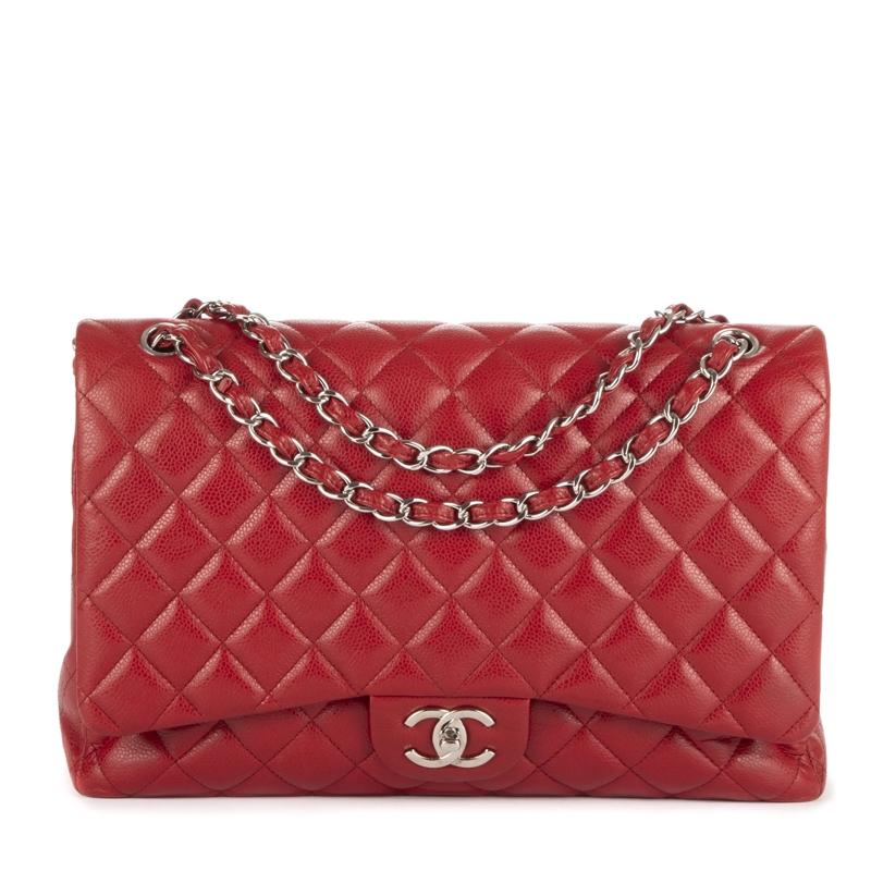 Chanel Schultertasche Classic Maxi Jumbo Double Flap Maxi rot
