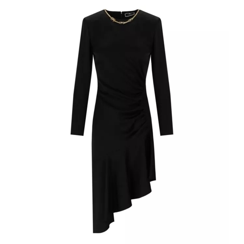 Elisabetta Franchi  Black Asymmetric Dress With Necklace Black