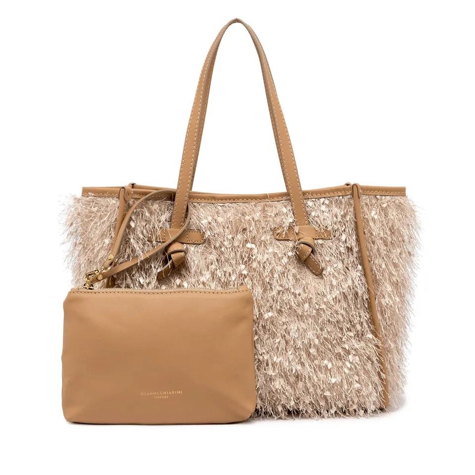 Gianni Chiarini Shoppers & Totes Marcella Textured Shoulder Bag With Leather Accent in bruin