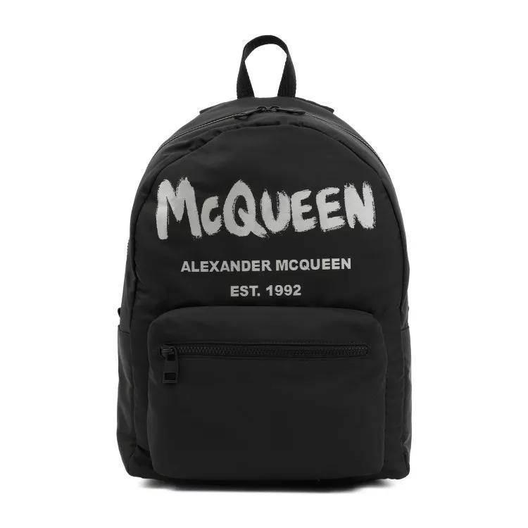 Alexander McQueen Rucksäcke - Black Graffiti Metropolitan Printed Backpack - Gr. unisize - in Schwarz - für Damen