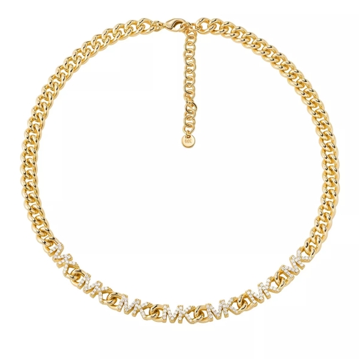 Michael Kors 14K Gold-Plated Brass Logo Collar Necklace Gold Korte Halsketting