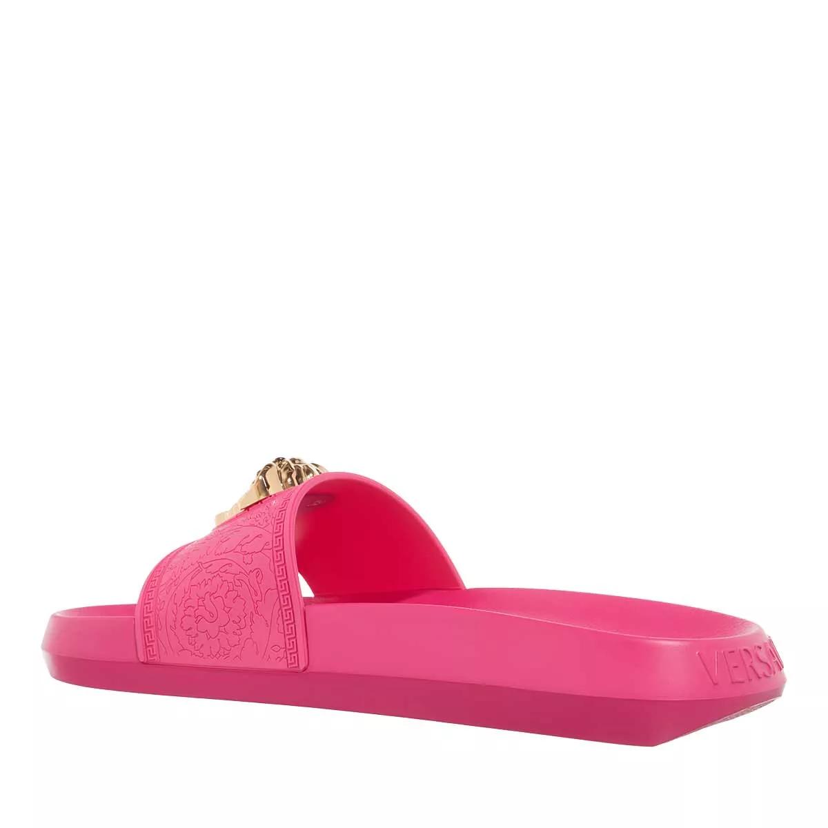 Pink hot sale versace slides