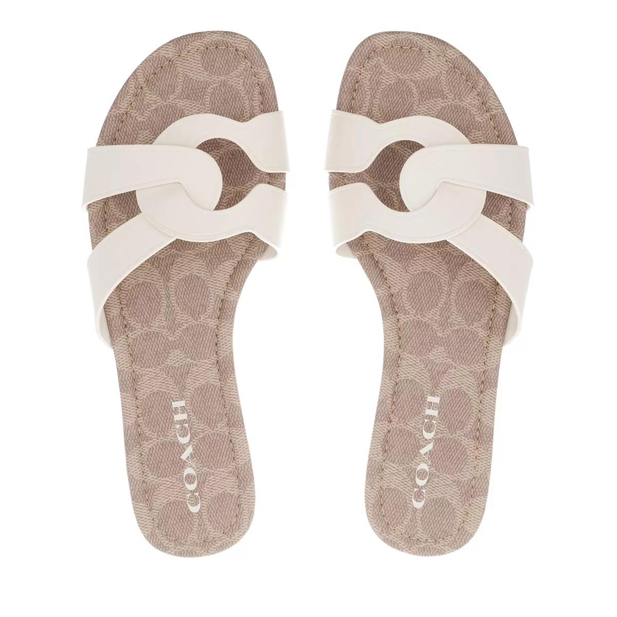 Coach Essie Leather Sandal Chalk Slide