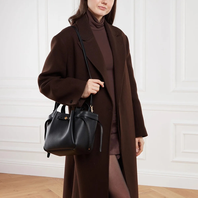 Tory Burch Tote Romy Pebbled Satchel Black(Image 6)