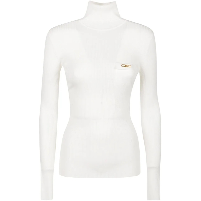Elisabetta Franchi  Tricot Turtle Neck Sweater White weiß