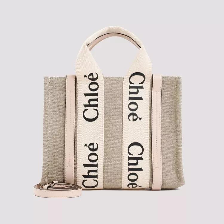 Chloé Totes & shoppers Cement Pink Small Woody Tote Bag in beige