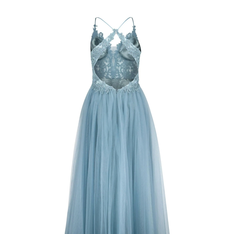 SWING Maxi-jurk Cocktailkleid mit Perlenbesatz blau(Image 2)