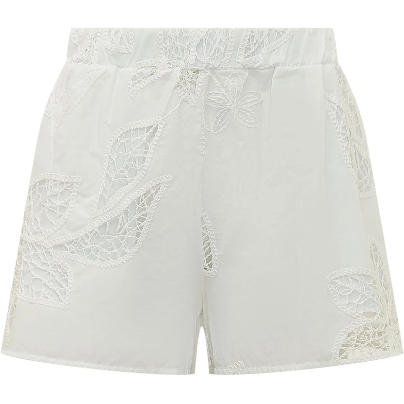 SUNDEK Shorts Shorts con Ricamo Floreale weiß