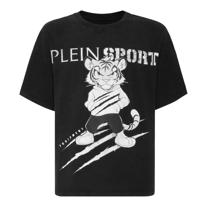 Plein Sport T-Shirt T-Shirt Rundhalsausschnitt Ss Tiger schwarz
