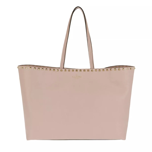 Valentino Garavani Rockstud Shopper Leather Poudre Shopping Bag
