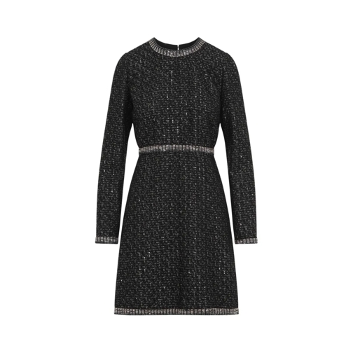 Giambattista Valli Mini Jurken Bouclé Micro Sequins Mini Dress Black