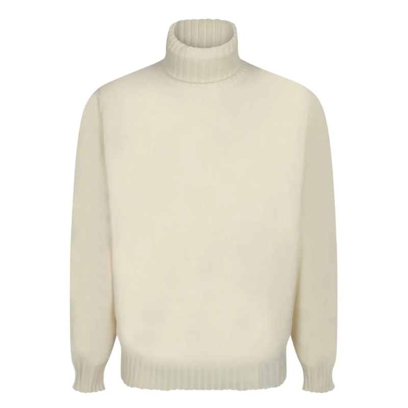 FILIPPO DE LAURENTIIS Pull Turtleneck Sweater In Creamy Wool Neutrals