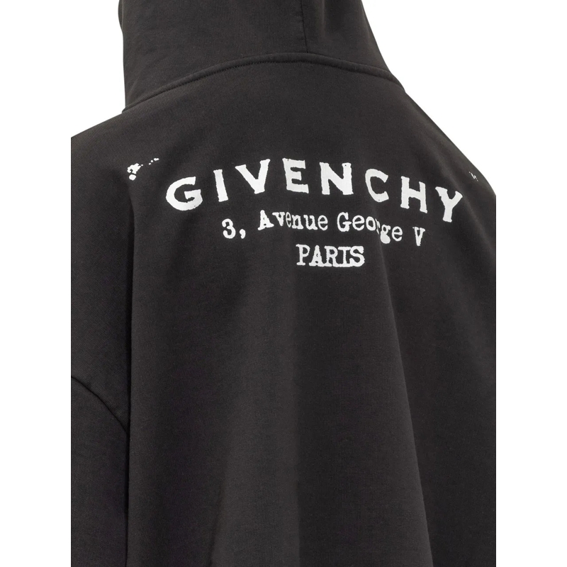 Givenchy Gilet Felpa Nera con Cappuccio e Logo schwarz(Image 4)