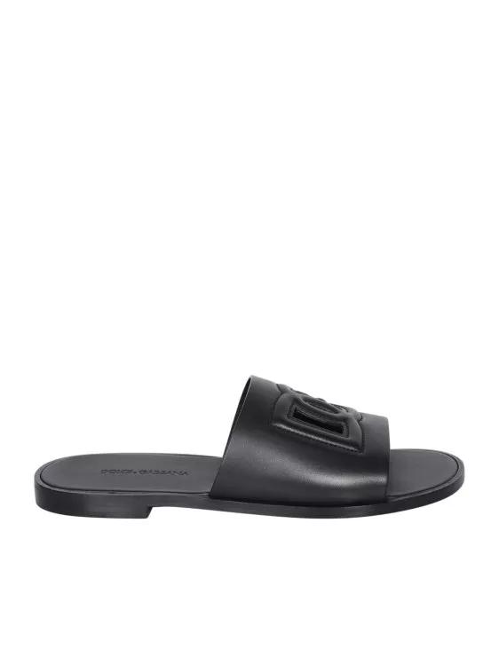Dolce&Gabbana Loafer - Leather Sandals - Gr. 44 (EU) - in Schwarz - für Herren
