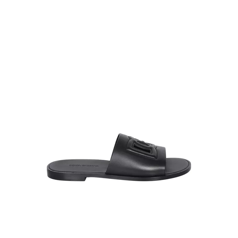 Dolce&Gabbana Mocassin Leather Sandals Black