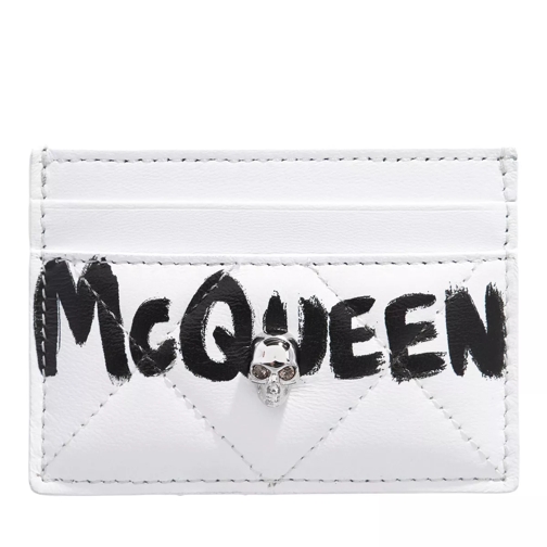 Alexander McQueen Card Holder Leather White/Black Korthållare