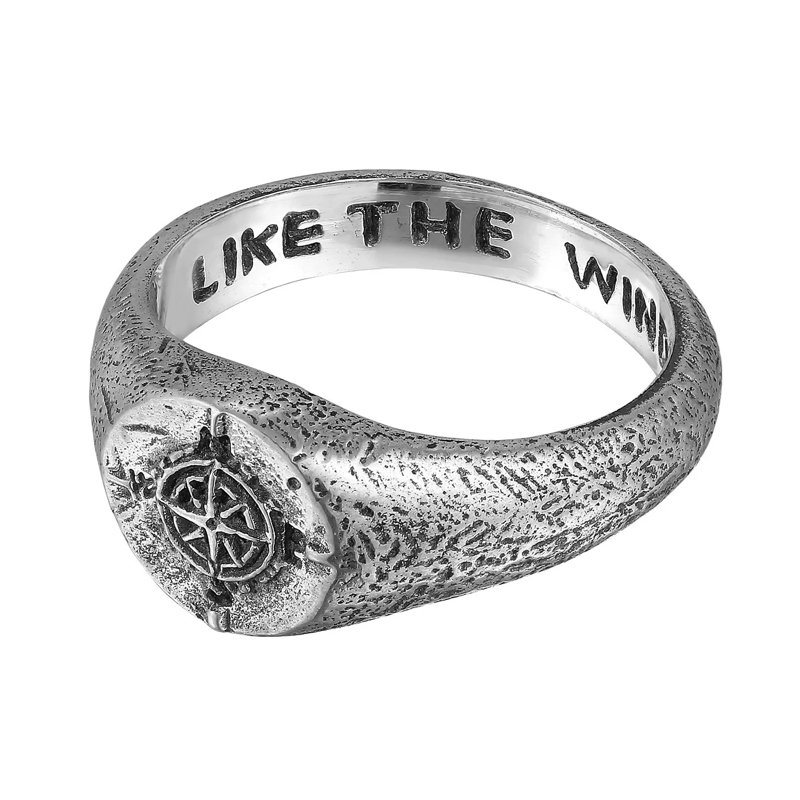 Haze & Glory Siegelring Ring Sigelring - Like the wind blows 925 Sterling  schwarz(Image 5)
