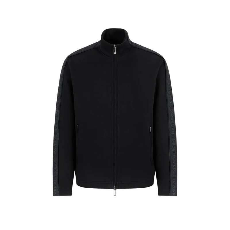 Emporio Armani  High-Quality Zip-Up Sweatshirt With Iconic Brandin Black