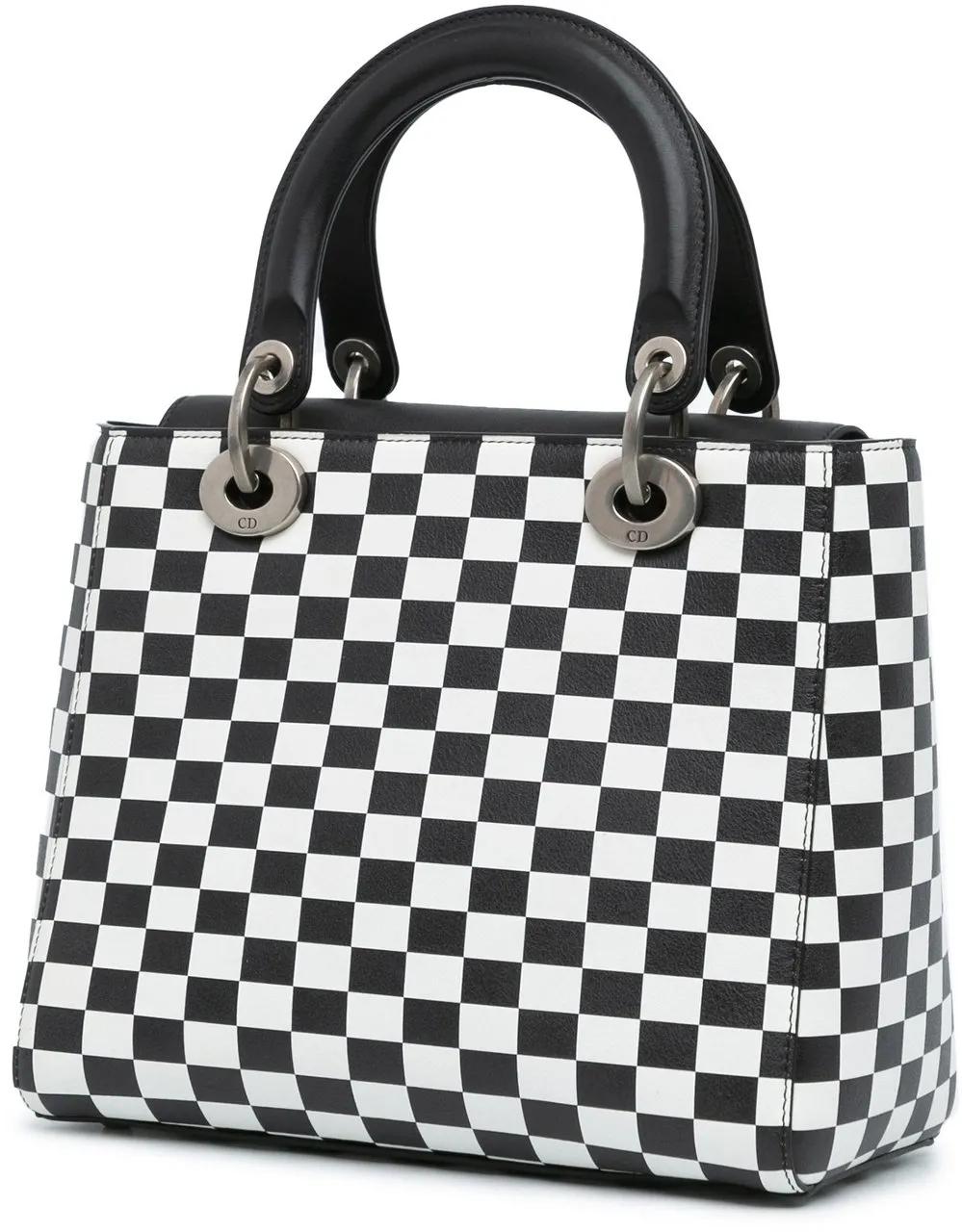 Thumbnail - Christian Dior Hobo Bags - 2018 Medium Calfskin Checkered Lady Dior - Gr. unisize - in Schwarz - für Damen