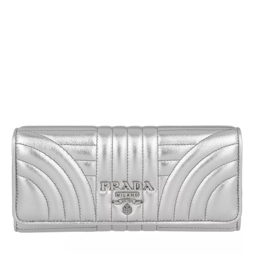 Prada Continental Wallet Leather Cromo Portefeuille continental